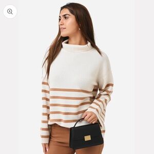 FRAME Women's Breton Stripe Turtleneck Sweater